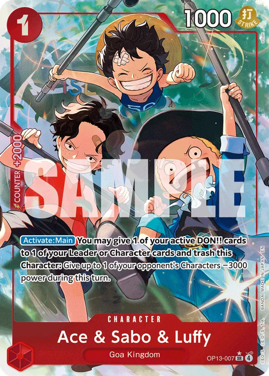One Piece Card Game Ace & Sabo & Luffy OP13 Carrying On His Will OP13-007