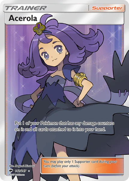 Pokemon TCE Acerola Full Art Trainer 142/147 Burning Shadows