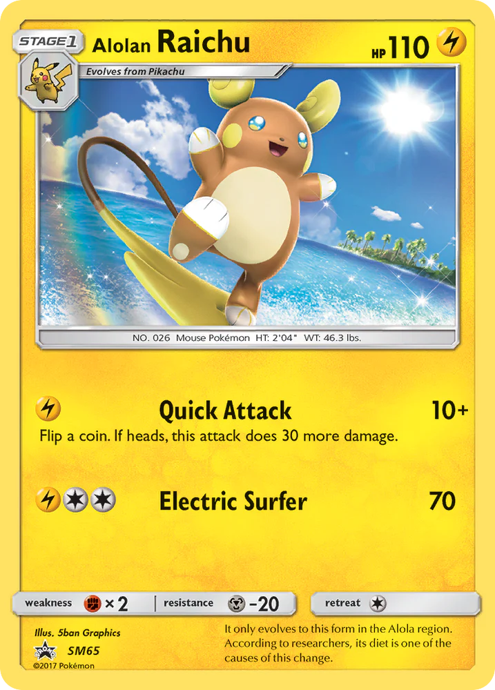 Pokemon TCG Alolan Raichu SM65 Promo
