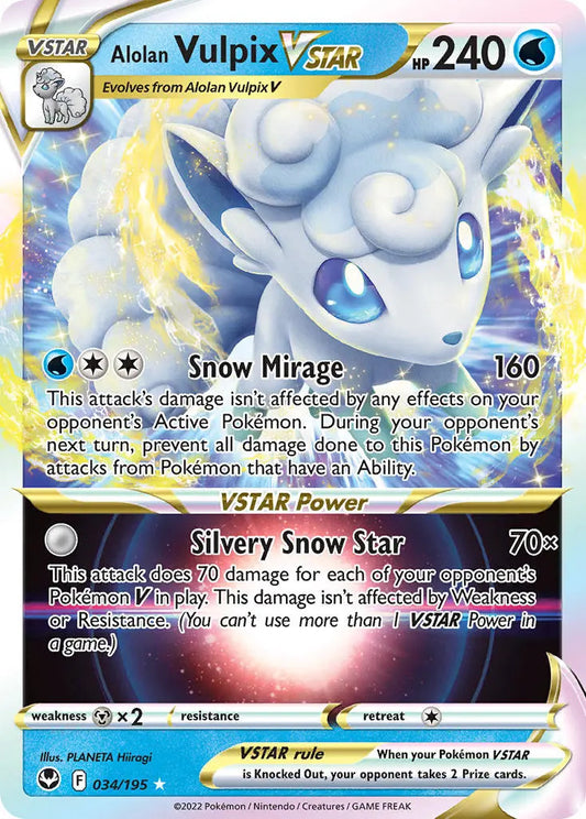 Pokemon TCG Alolan Vulpix VSTAR 034/195 Silver Tempest