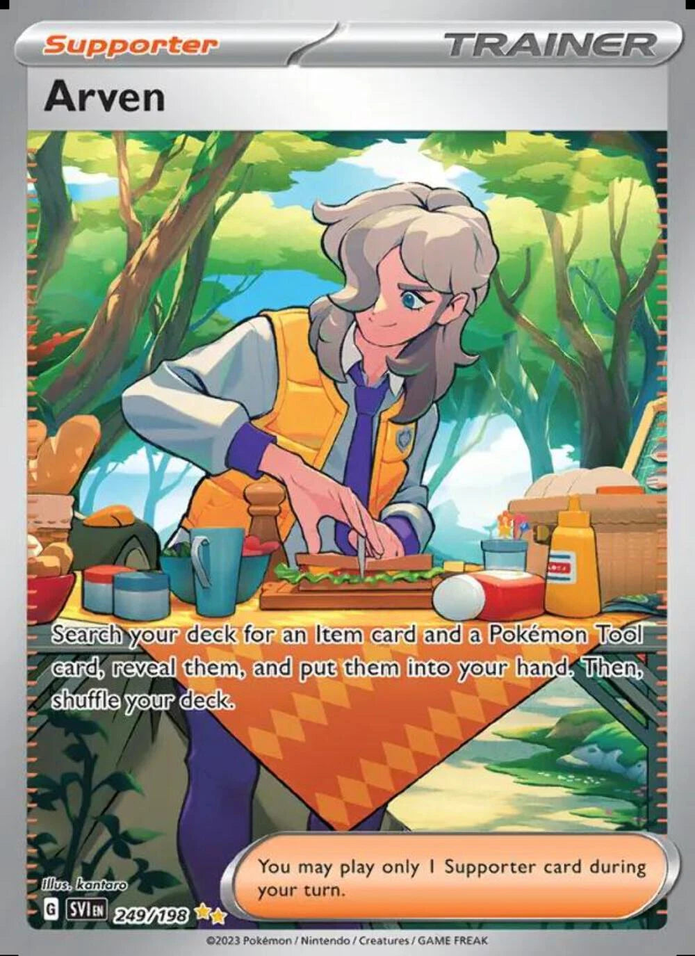 Pokemon TCG Arven Full Art Trainer 249/198 Scarlet & Violet