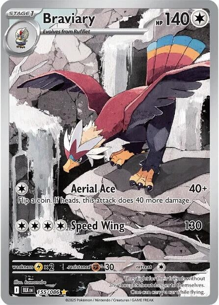Pokemon TCG Braviary 155/086 Black Bolt