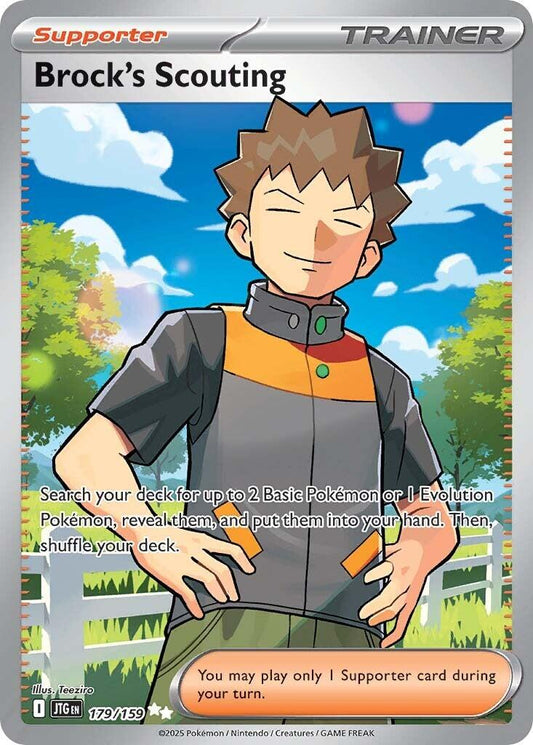 Pokemon TCG Brock's Scouting Full Art Trainer 179/159 Journey Together