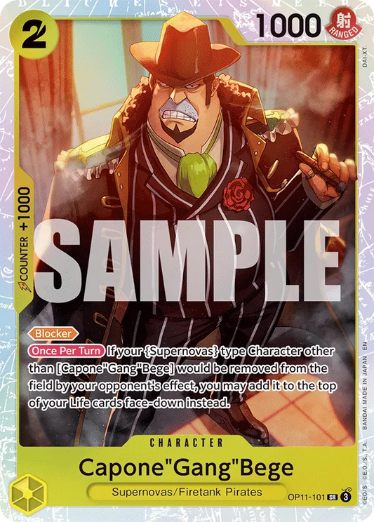One Piece Card Game Capone"Gang"Bege OP11 A Fist of Divine Speed OP11-101