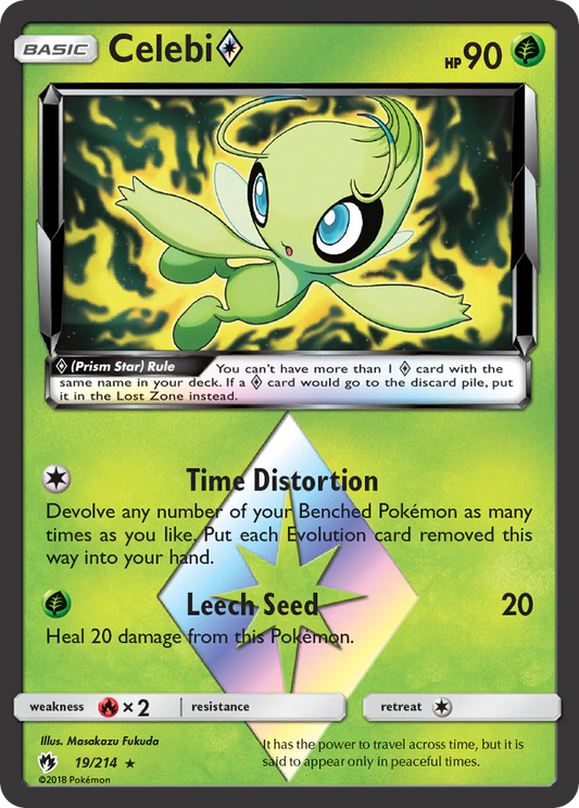 Pokemon TCG Celebi Prism Star 19/214 Lost Thunder