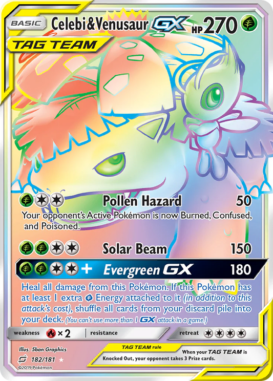 Pokemon TCG Celebi & Venusaur GX 182/181 Team Up