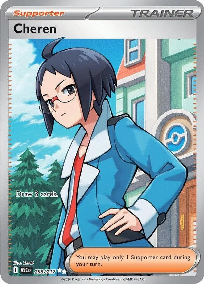Pokemon TCG Cheren Full Art Trainer 258/217 Ascended Heroes