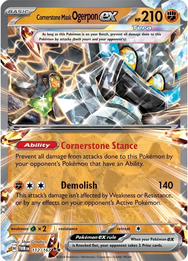 Pokemon TCG Cornerstone Mask Ogerpon EX 112/167 Twilight Masquerade