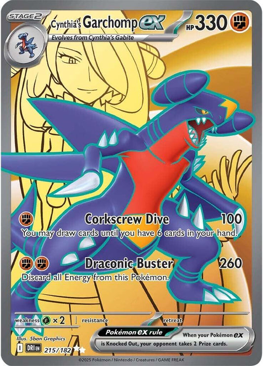 Pokemon TCG Cynthia's Garchomp EX 215/182 Journey Together