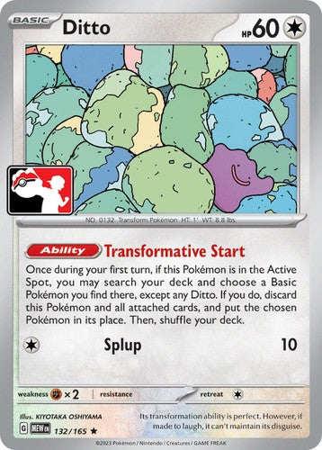 Pokemon TCG Ditto 132/165 Prize Pack Series 6