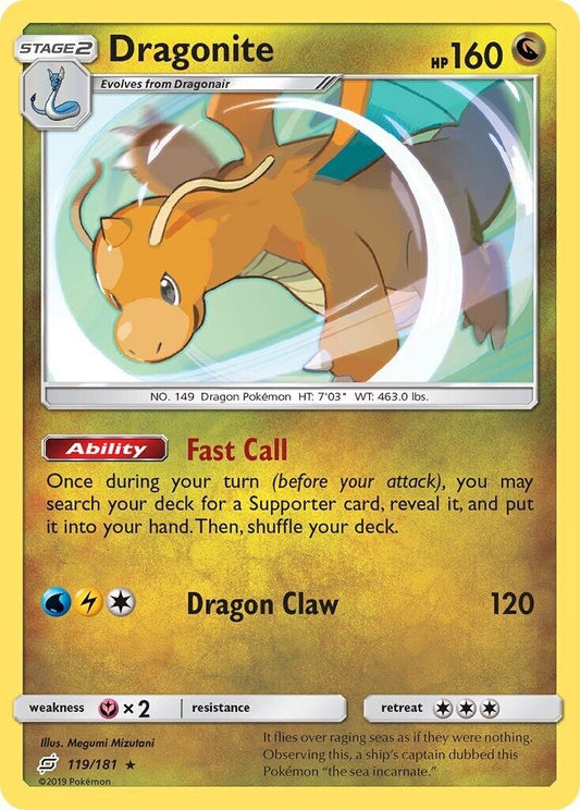 Pokemon TCG Dragonite 119/181 Team Up