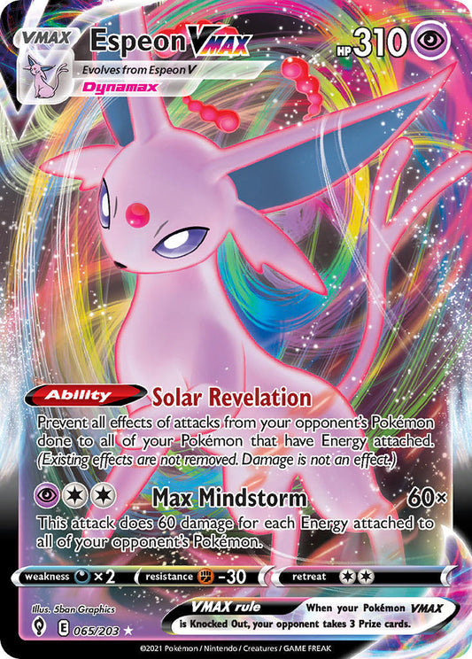 Pokemon TCG Espeon VMAX 065/203 Evolving Skies