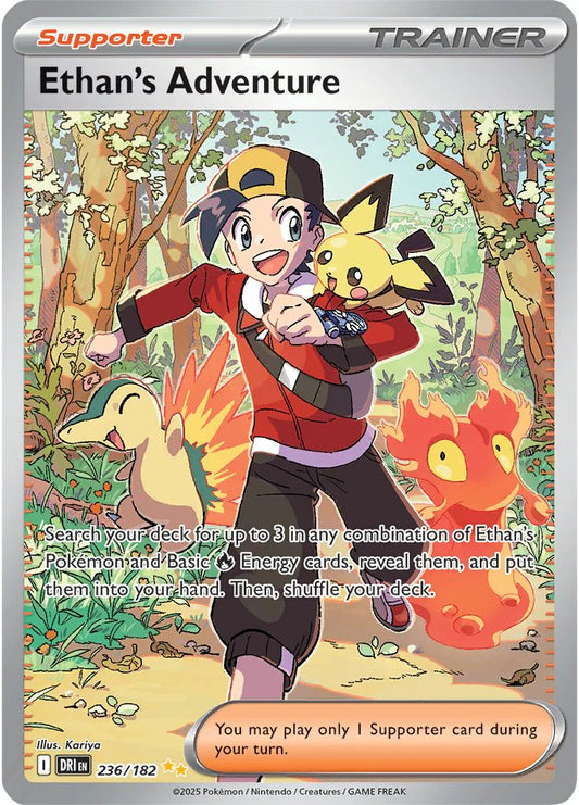 Pokemon TCG Ethan's Adventure Full Art Trainer 136/182 Destined Rivals