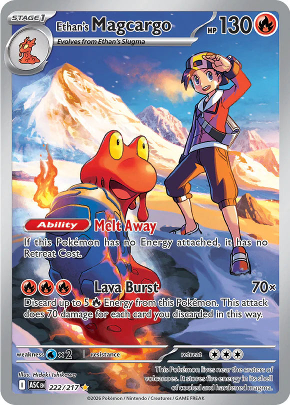 Pokemon TCG Ethan's Magcargo 222/217 Ascended Heroes