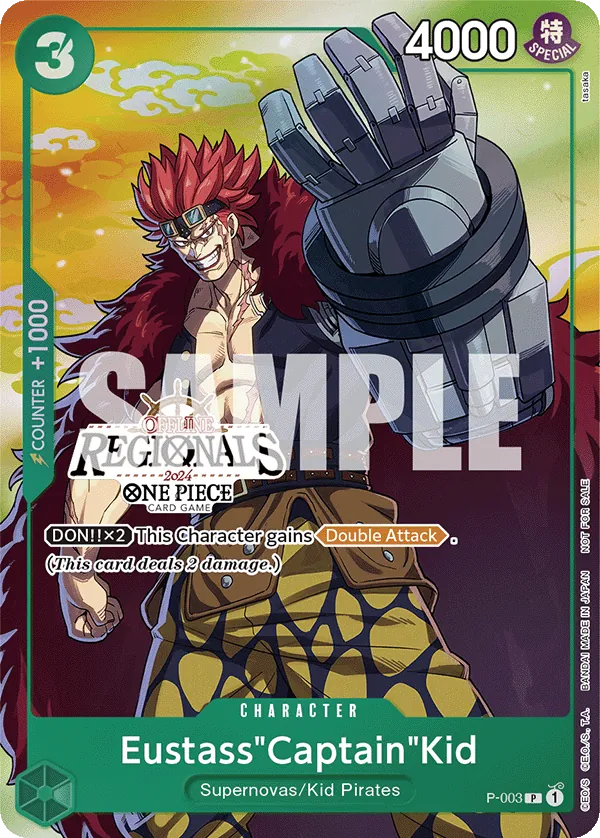One Piece Card Game Eustass“Captain”Kid P-003 Offline Ragionals Promo