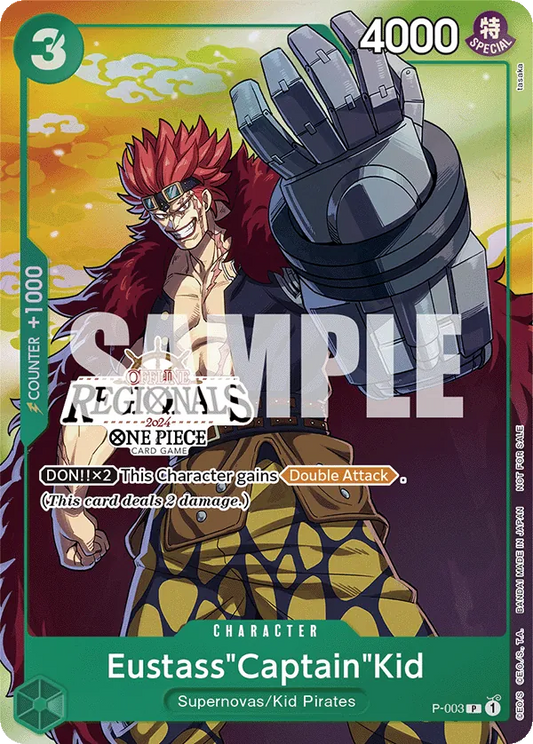 One Piece Card Game Eustass“Captain”Kid P-003 Offline Ragionals Promo