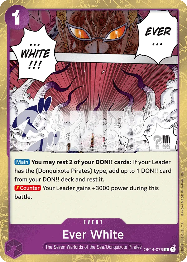One Piece Card Game Ever White OP14 The Azure Sea's Seven OP14-076