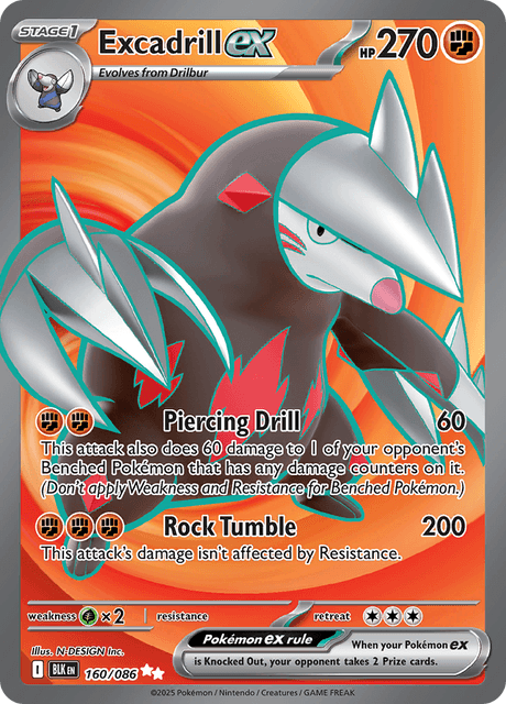 Pokemon TCG Excadrill EX 160/086 Black Bolt