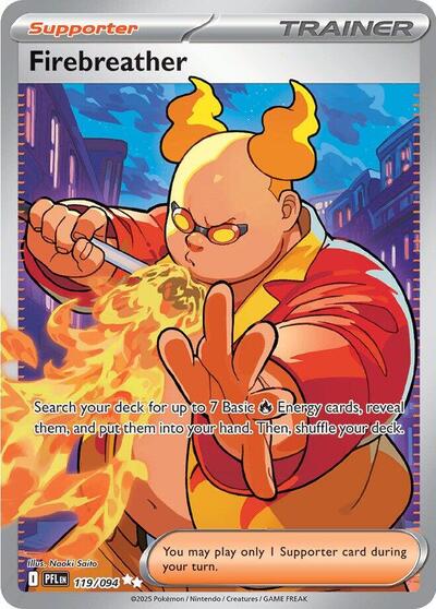 Pokemon TCG Firebreather Full Art Trainer 119/094 Phantasmal Flame