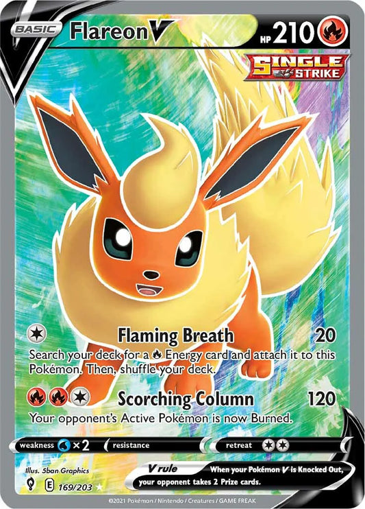 Pokemon TCG Flareon V 169/203 Evolving Skies