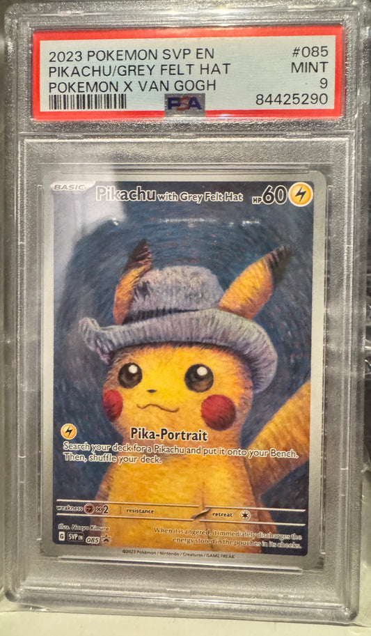 Pokemon TCG Pikachu With Grey Felt Hat SVP085 Graded PSA 9