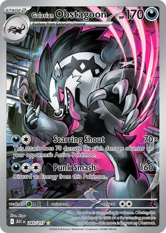 Pokemon TCG Galarian Obstagoon 245/217 Ascended Heroes