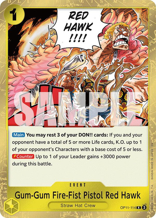 One Piece Card Game Gum-Gum Fire-Fist Pistol Red Hawk OP11 A Fist of Divine Speed OP11-114