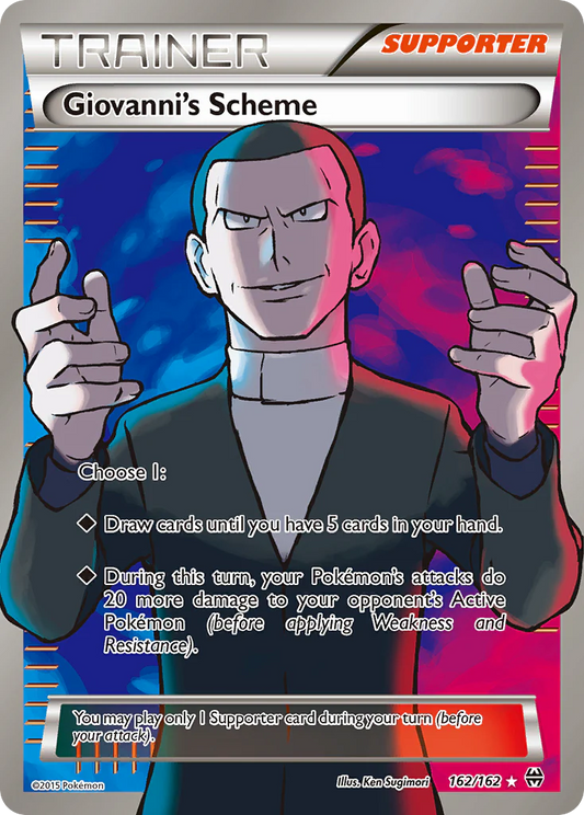 Pokemon TCG Giovanni's Scheme Full Art Trainer 162/162 Breakthrough