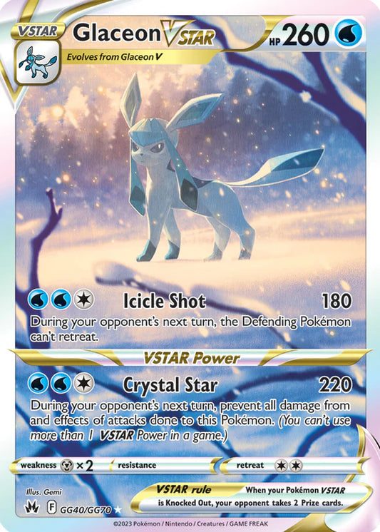 Pokemon TCG Glaceon Vstar GG40/GG70 Crown Zenith
