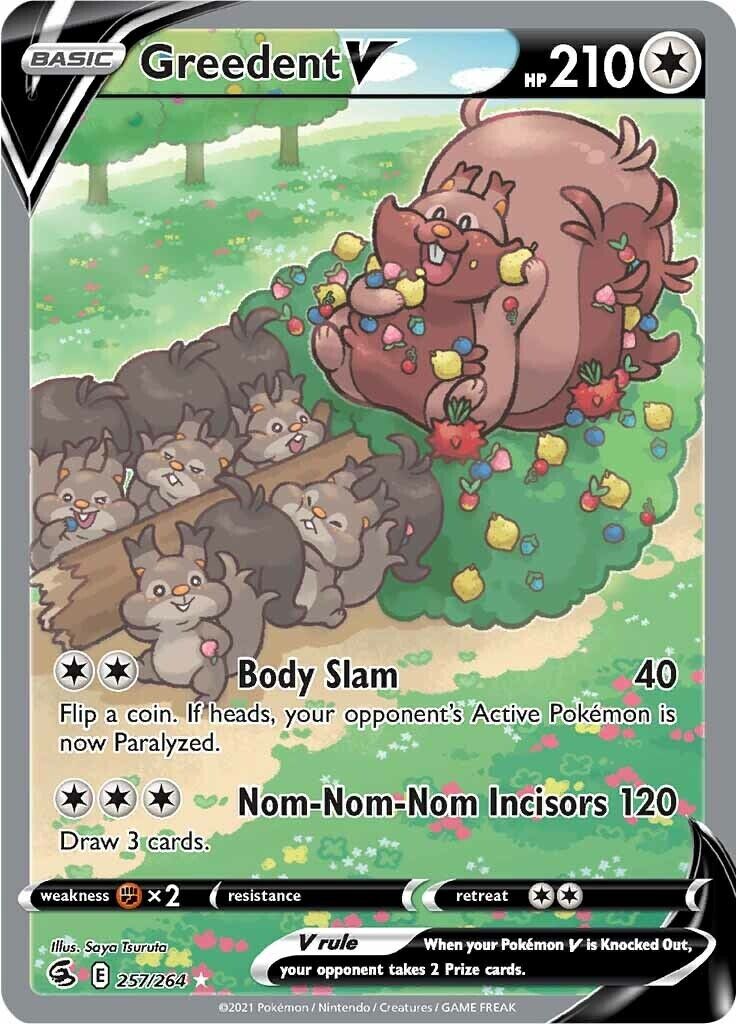 Pokemon TCG Greedent V 257/264 Fusion Strike