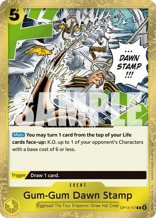 One Piece Card Game Gum-Gum Dawn Stamp OP13 Carrying On His Will OP13-117