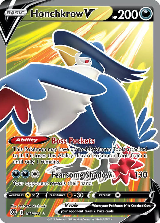 Pokemon TCG Honchkrow V 161/172 Brilliant Stars