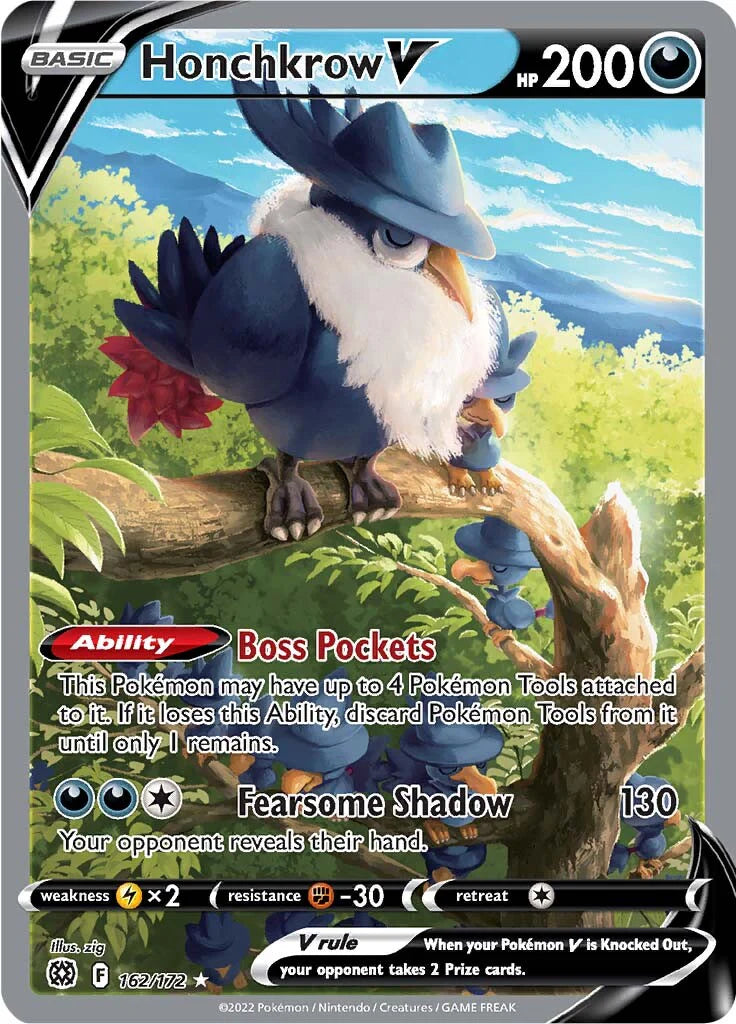 Pokemon TCG Honchkrow V 162/172 Brilliant Stars