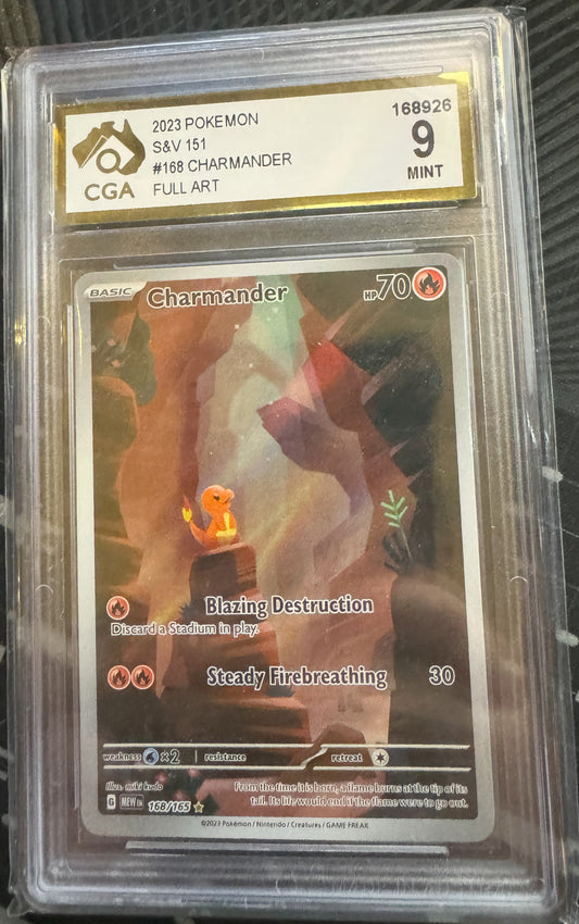 Pokemon TCG Charmander 168/165 Pokemon 151 Graded 9