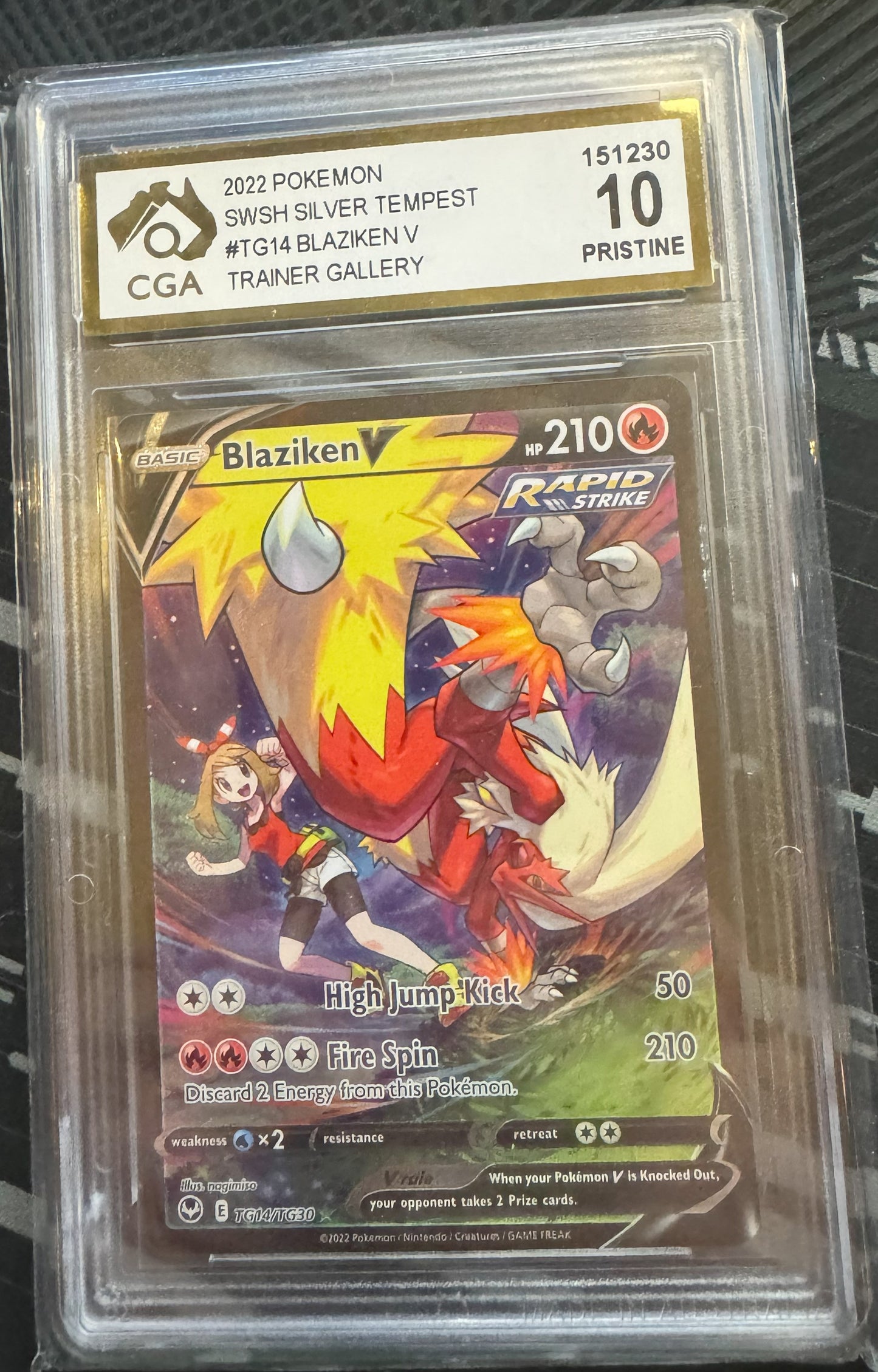 Pokemon TCG Blaziken VTG14/TG30 Silver Tempest Graded 10