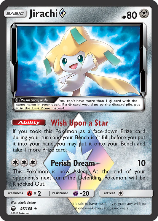 Pokemon TCG Jirachi Prism Star 97/168 Celestial Storm