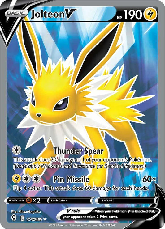Pokemon TCG Jolteon V 177/203 Evolving Skies