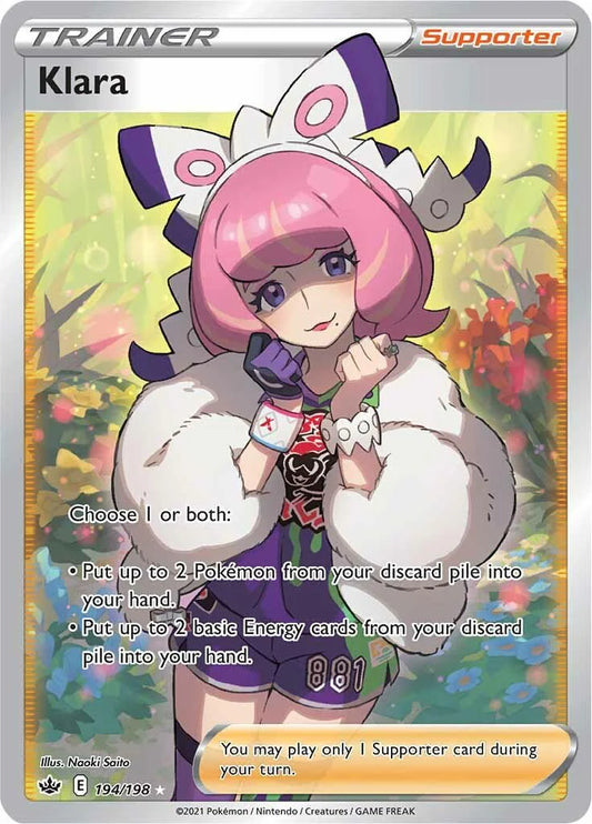 Pokemon TCG Klara Full Art Trainer 194/198 Chilling Reign