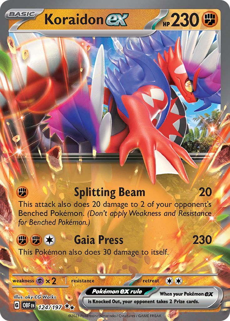 Pokemon TCG Koraidon EX 124/197 Obsidian Flames