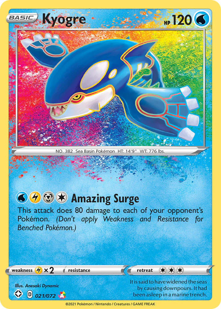 Pokemon TCG Kyogre Amazing Rare 021/072 Shining Fates