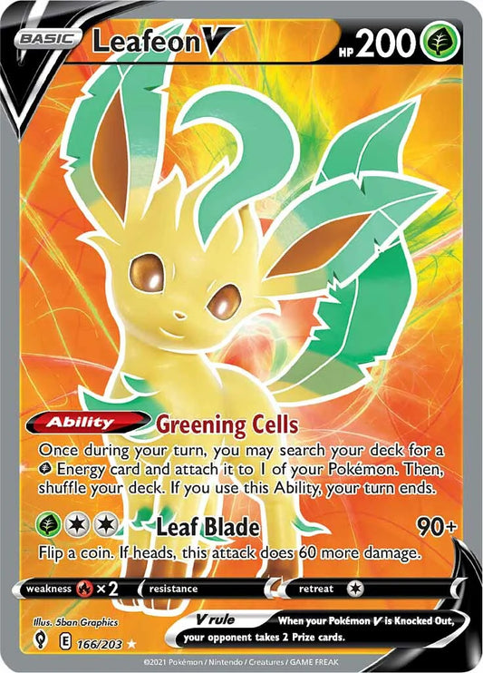 Pokemon TCG Leafeon 166/203 Evolving Skies