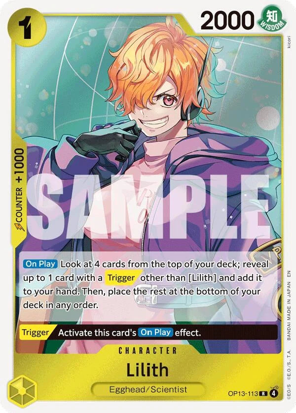 One Piece Card Game Lilith OP13 Carrying On His Will OP13-113