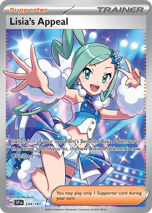 Pokemon TCG Lisia's Appeal Full Art Trainer 234/191 Surging Sparks