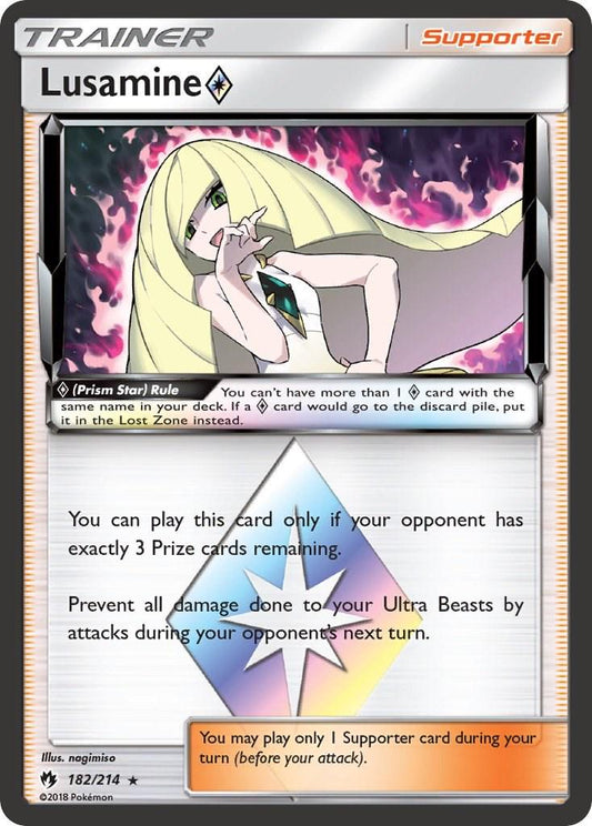 Pokemon TCG Lusamine Prism Star 182/214 Lost Thunder