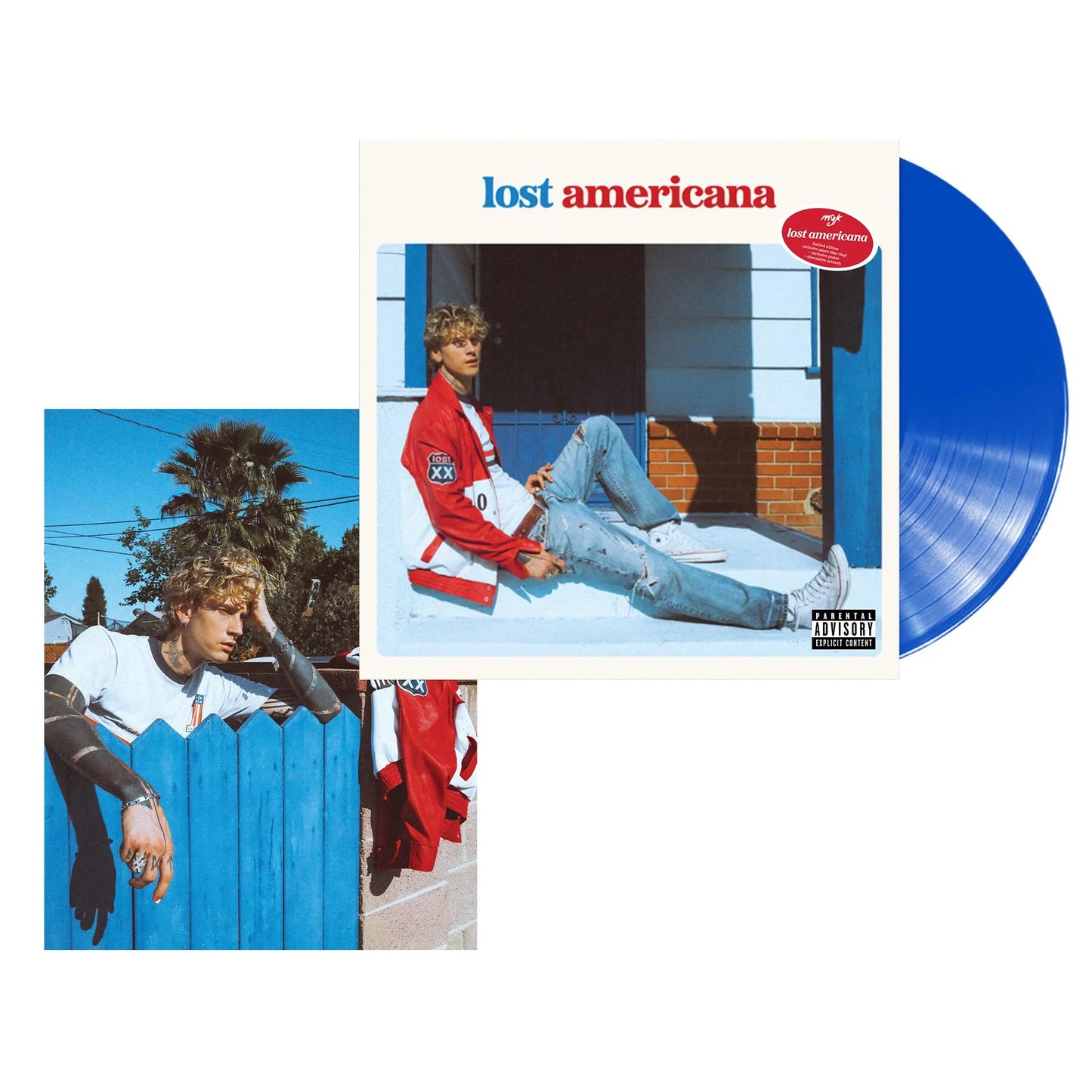 Vinyl Machine Gun Kelly Lost Americana (JB Hi-Fi AU Exclusive Opaque Bright Azure Blue Vinyl) with Sign Art Card