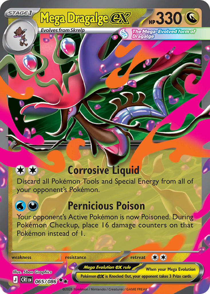 Pokemon TCG Mega Dragalge EX 065/086 Chaos Rising