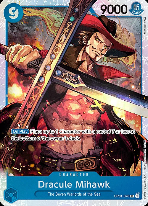 One Piece Card Game Dracule Mihawk OP01 Romance Dawn OP01-070