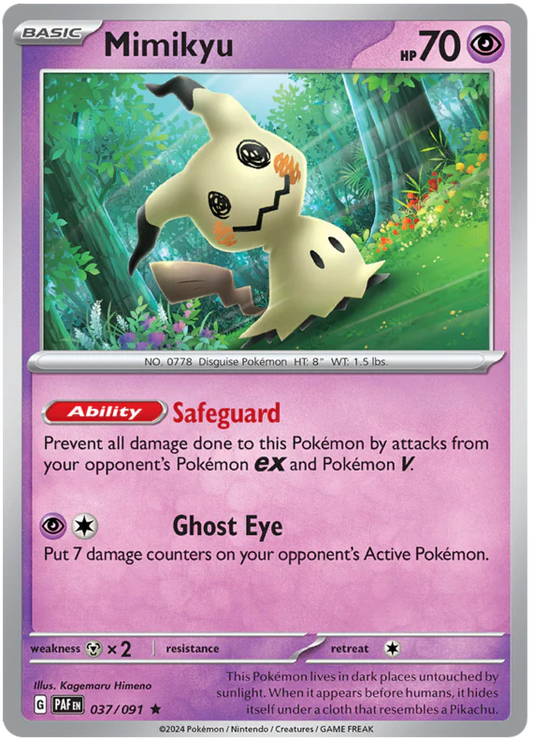 Pokemon TCG Mimikyu 037/091 Paldean Fate