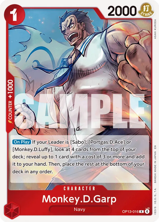 One Piece Card Game Monkey.D.Garp OP13 Carrying On His Will OP13-016