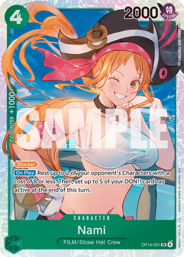 One Piece Card Game Nami OP14 The Azure Sea's Seven OP14-031